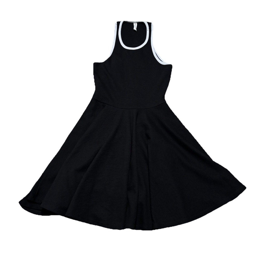 Daily‎ Practice Anthropologie Cutout Fit and Flare Dress Black Ribbed Knit Sz M